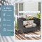Costway 4PCS Patio Rattan Furniture Set Armrest Cushion Sofa Coffee Table withShelf Garden